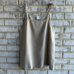 Pure Match Beige Shoulder Tie Strap Tank Top Women's Size M ?